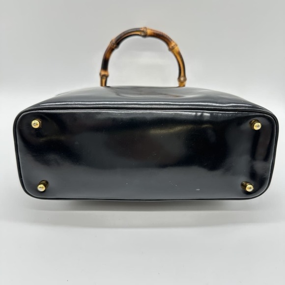 GUCCI 000-781 Handbag in Black Leather and Bamboo for Men Women - Picture 5 of 8